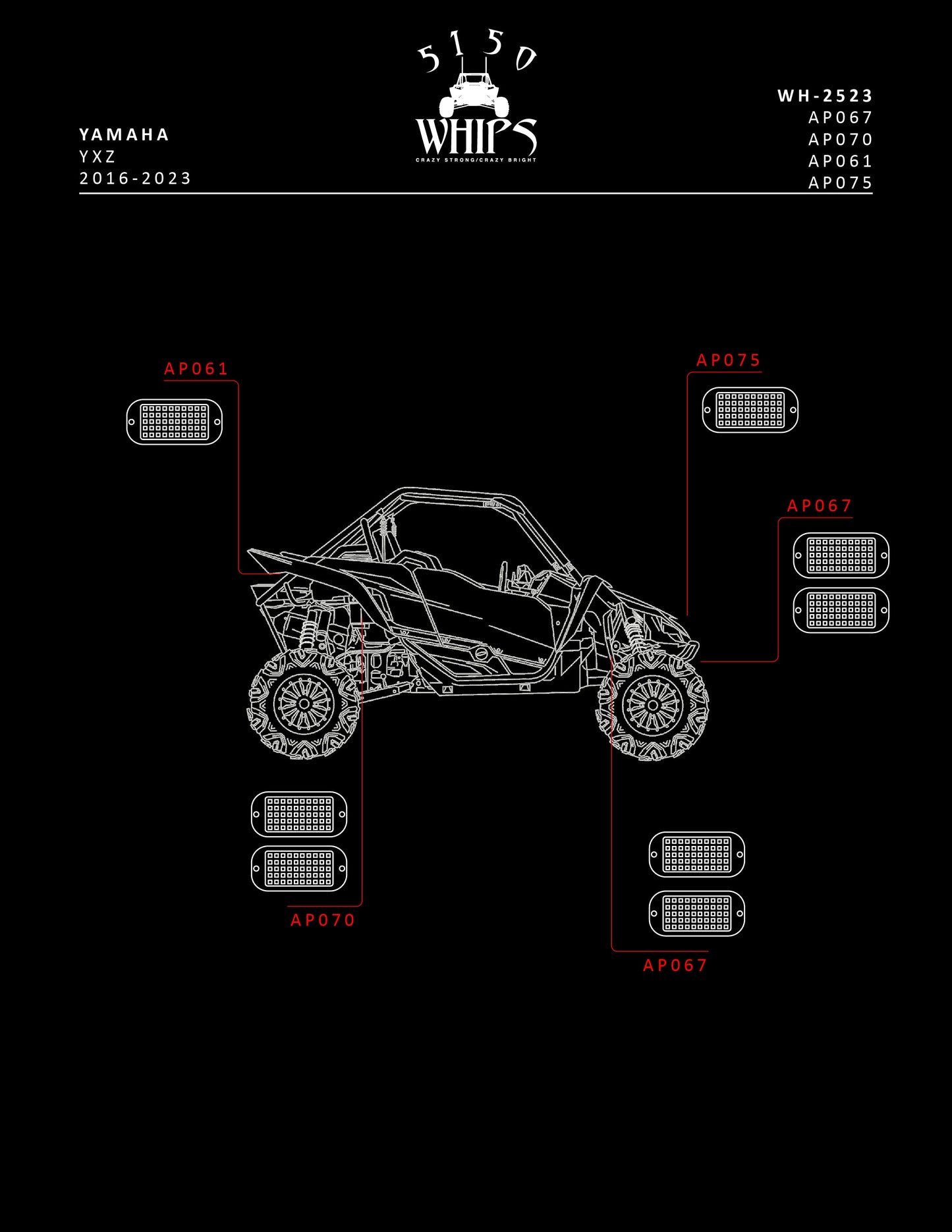 Rock Light 2.0 Bracket Kit (YXZ)