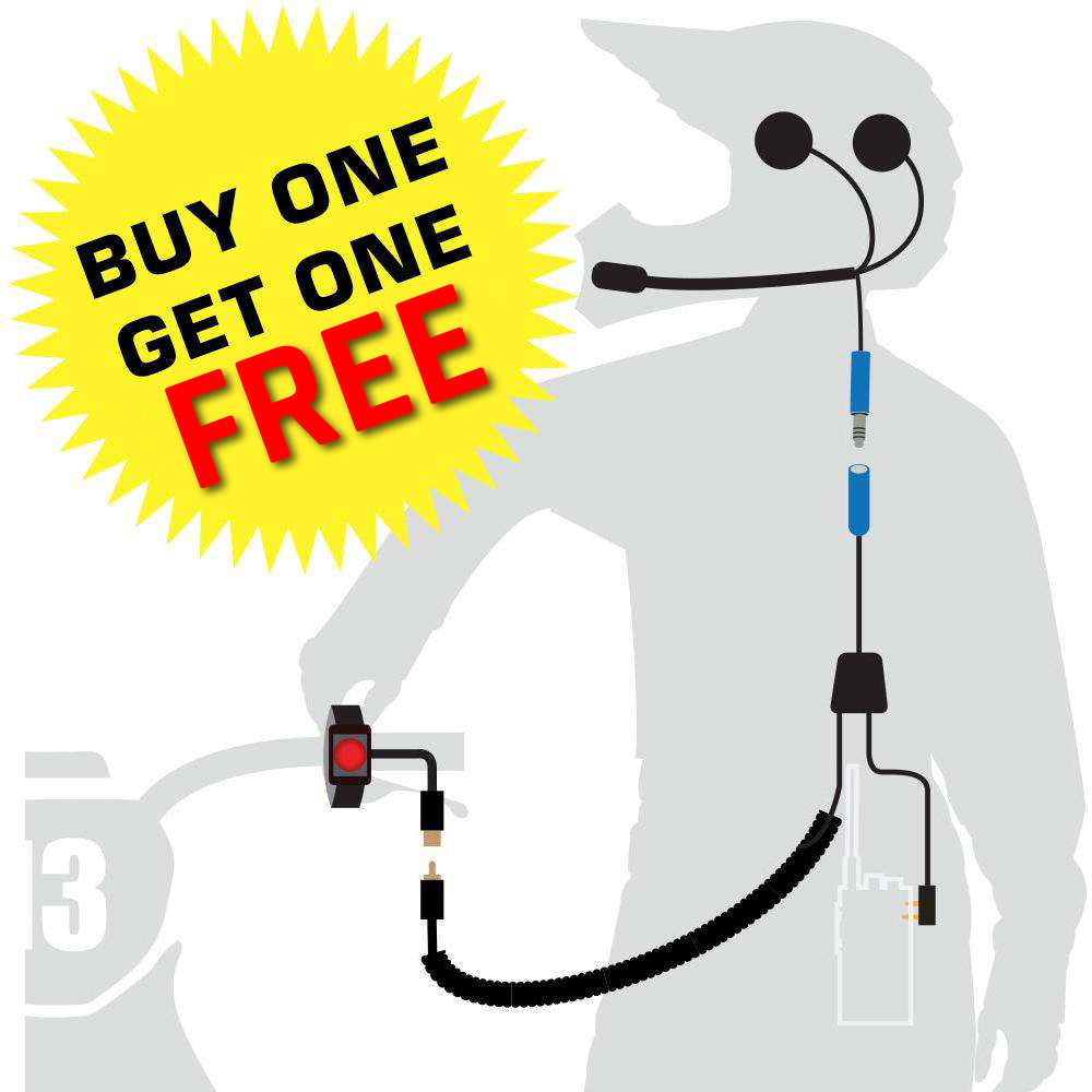 *Buy One, Get One 50% OFF* Moto Max Kit Without Radio - Includes 2 Helmet Kits, 2 Harnesses, and 2 Handlebar Push-To-Talks - BOGO