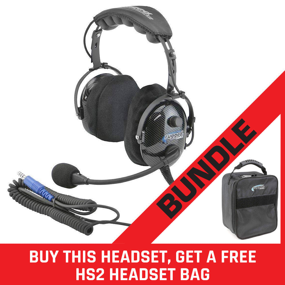 H22 Ultimate Over The Head (OTH) Headset for Intercoms - Carbon Fiber - BUNDLE with FREE Headset Bag