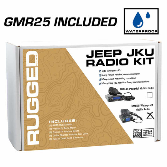 JKU Jeep Radio Kit - with GMR25 WATERPROOF Mobile Radio for Jeep JKU • 4 Door Only