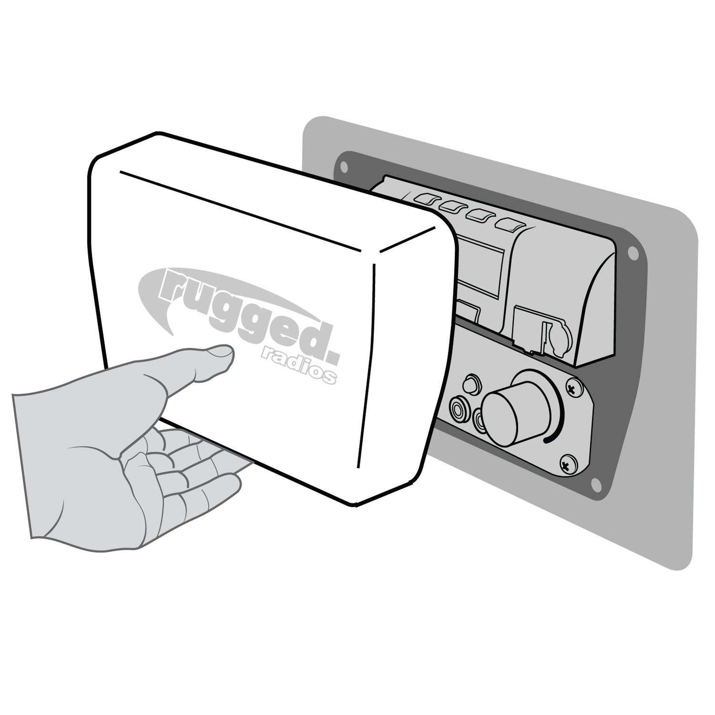 Magnetic Radio & Intercom Cover for Rugged Radios Multi Mount Insert - Race to Rugged - Limited Time Only