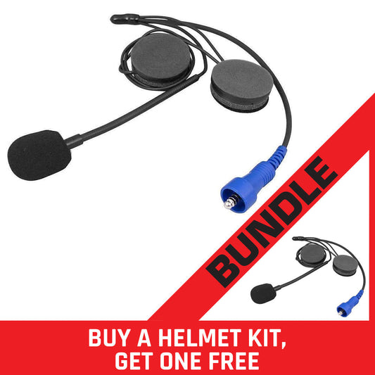 OFFROAD Wired Helmet Kit with Alpha Audio Speakers & Mic - BUNDLE