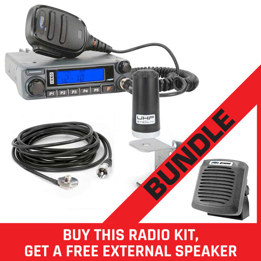 Radio Kit Lite - GMR45 GMRS Band Mobile Radio with Stealth Antenna - BUNDLE with FREE Xtreme Waterproof Speaker