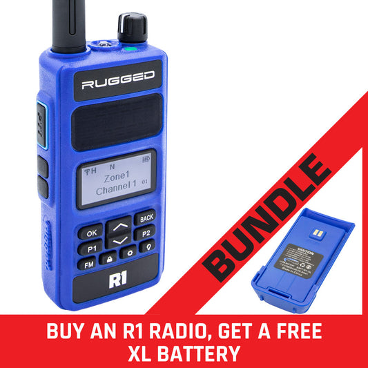Rugged R1 Business Band Handheld - Digital and Analog - BUNDLE with FREE XL Battery