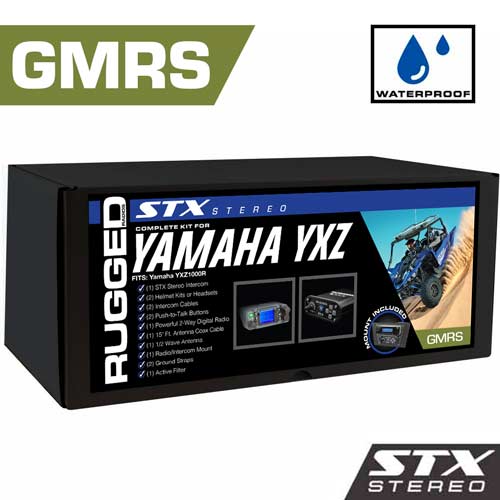 Waterproof GMRS Radio - Yamaha YXZ STX STEREO Complete UTV Communication Kit