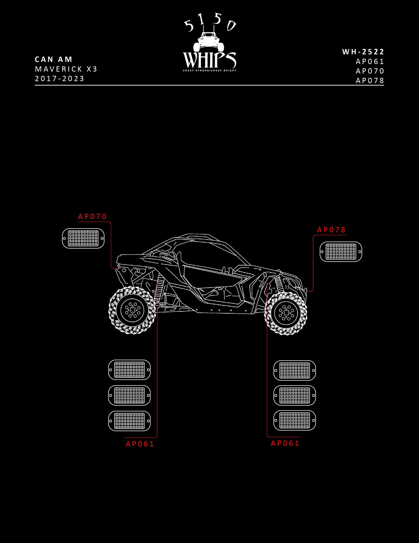Rock Light 2.0 Bracket Kit (Can-Am)