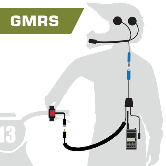 Moto Max Kit With GMR2 Radio - Helmet Kit, Harness, and Handlebar Push-To-Talk