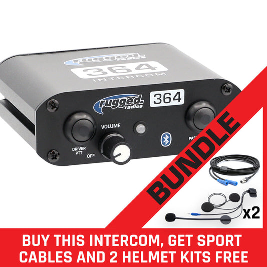 RRP364-BT 2 - 4 Person Expandable Bluetooth Intercom - BUNDLE with SUPER SPORT Intercom Cable and SUPER SPORT Helmet Kits