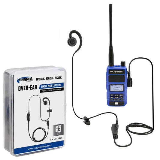Single Wire Ear Hook Lapel Mic for Rugged Handheld Radios