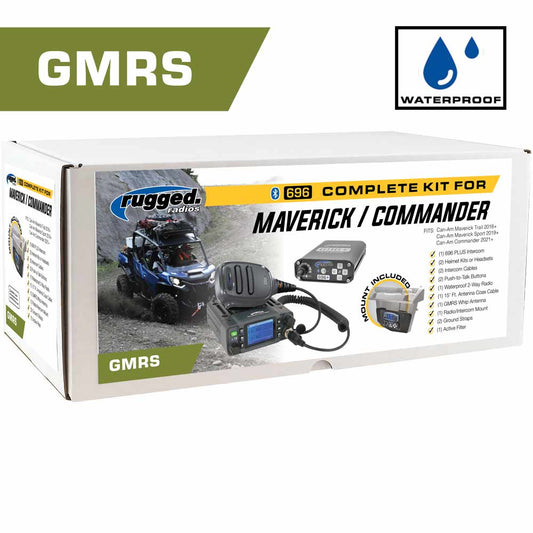 Waterproof GMRS Radio - Can-Am Commander Maverick Complete UTV Communication Intercom Kit