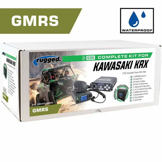 Waterproof GMRS Radio - Kawasaki Teryx KRX 1000 Complete UTV Communication Intercom Kit